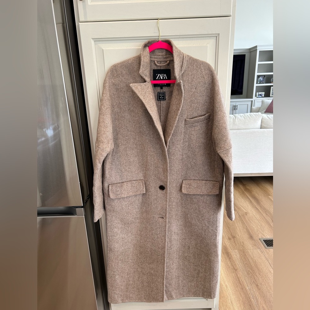 Zara Oversized Wool & Mohair coat Size L
